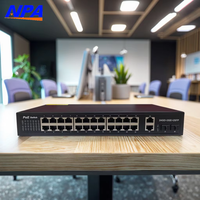 Commutateur PoE Anpa OEM/ODM, 26 ports, 10/100/1000 Mbps, non géré, Gigabit, montage en rack, CCTV, 30424, QoS, empilable, capacité 56 Gbps, IA