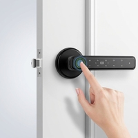 Serrure de porte intelligente Tuya 5-en-1 avec empreinte digitale, code temporaire et accès à distance via application