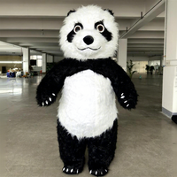Costume de mascotte Panda cheveux longs 2.6/2m tissu de Costume de dessin animé Panda gonflable pour la publicité d'événements de carnaval
