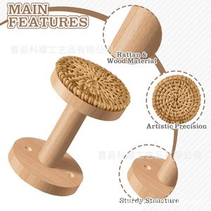 Wooden <b>Curtain</b> <b>Hook</b> Round Natural Wood Color Wall Mounted Easy Installation Bohemian Style <b>Curtain</b> Fastener - Product Image 4
