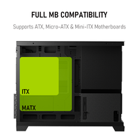 upHere Wood Accent M-ATX PC Case High Airflow Mesh Gaming Computer Chassis Tempered Glass 360mm Water Cooling UC03