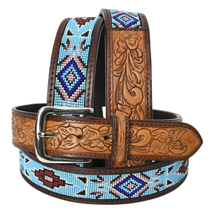 Directo India hecho a mano de calidad superior cinturones clásicos con cuentas piel de vaca hebilla de aleación de cuero genuino Vintage gran oferta clásico indio - Product Image 1