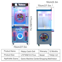 Tuka ChaoWan Grande machine à pinces à monnayeur, jeu d'arcade de distribution de cadeaux pour centres commerciaux