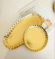 Assiettes et bols en papier jetables de luxe écologiques avec logo personnalisé, en carton épais, pour hôtels et fêtes