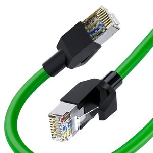D-sunty SFTP CAT6 Industrial M12 <b>RJ45</b> Male Female 8-Conductor Solid Copper <b>Cable</b> 1Gbps 250MHz Nickel Plated PVC 100m - Product Image 6