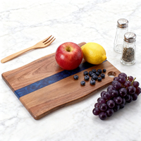 Nouveaux produits tendance 2026 : Planche à découper multifonction rectangulaire en résine et bois, design de luxe, pour outils de cuisine durables