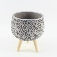 Pot rond en ciment pour décoration de jardin bon marché pour vivre avec des plantes jardinière pour plantes d'intérieur artisanat fait à la main pour le jardin