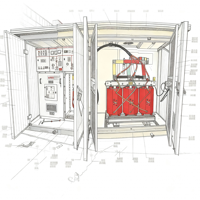 Celda de Media Tensión (MT) 15kV 25kA para Interior/Exterior, Aislada en Gas SF6, Acero Galvanizado, Distribución de Energía, Estándar IEC