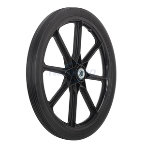 20" Flat Free Tire and <b>Wheel</b>, with 3/4" & 5/8" Bearing, 2.45" Centered Hub, <b>Replacement</b> <b>Wheel</b> For Rubbermaid Wheelbarrow - Product Image 3