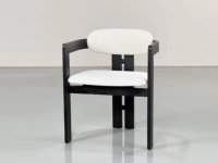 Fauteuil de salle à manger moderne de luxe JP Chaise de salle à manger en bois de chêne noir massif en cuir blanc