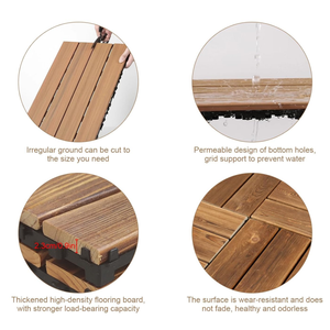 SHENGCHENG Factory Sales Solid Wood Patio Decking <b>Tiles</b> <b>Interlocking</b> DIY Deck <b>Tiles</b> Snap on Outdoor Indoor Floor Covering - Product Image 5