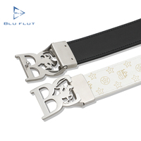 Ceinture de Luxe pour Homme en Cuir Véritable, Boucle Lisse, Ceinture Personnalisable en Cuir pour Homme