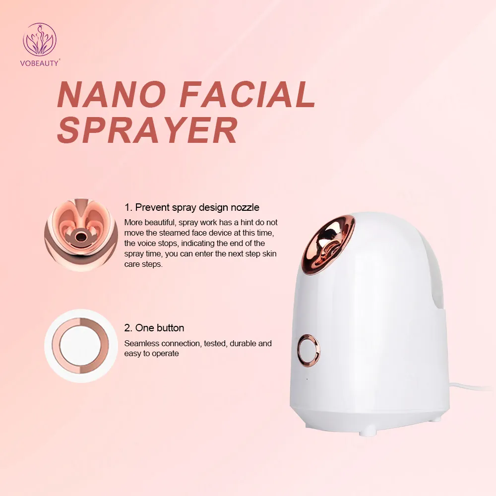 Penjualan laris Steamer wajah rumah portabel Mini profesional Steamer wajah panas SPA Sauna kecantikan Mister Nano elektrik