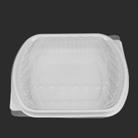 Barquette alimentaire rectangulaire jetable avec couvercle transparent, compatible micro-ondes, écologique, en plastique transparent, amovible et anti-fuite