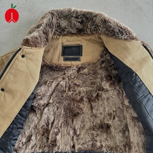 Giacca trapuntata imbottita in cotone spesso personalizzata con collo di pelliccia di peluche abbigliamento da lavoro da esterno giacche invernali da uomo - Product Image 3
