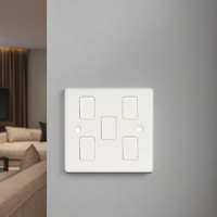 Botón pulsador de Panel de baquelita estándar BS, buena calidad, 86*86mm, 5 bandas de luz, interruptor de pared eléctrico de 1/2 vías para Arabia Saudita