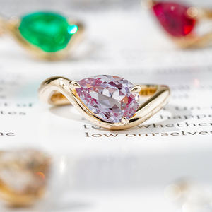 Starsgem по индивидуальному заказу, 9K, 10K, 14K, <span class=keywords><strong>18K</strong></span>, цельное золото, 6x9 мм, 1,0 карат, грушевой огранки, лабораторный драгоценный камень, gi Lab, бриллиантовые кольца - Product Image 4