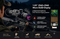 شاشة TDO 1.03 2.5K 2560x2560 RGB بدقة 3000 شمعة/م2 من نوع Micro OLED MIPI مع حل لوحة التشغيل لـ HUD / سماعات الواقع الافتراضي / المنظار الحراري