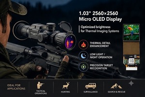 Écran Micro OLED MIPI 1,03 pouces 2,5K 2560x2560 RGB 3000 nits avec solution de carte de commande pour HUD / casque VR / caméra thermique - Product Image 2
