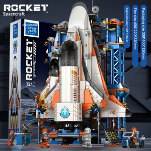 Juego de Bloques de Construcción con Temática Espacial, Modelo de Cohete y Avión <span class=keywords><strong>para</strong></span> Armar, Juguetes Creativos de Construcción <span class=keywords><strong>para</strong></span> Niños, Regalos - Product Image 1