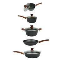 Ensemble de casseroles en aluminium - Casserole légère pour la cuisine à domicile avec revêtement en marbre