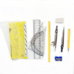 Juego de Papelería Escolar de 13 Piezas, Caja de Geometría, Herramientas Geométricas para Niños, Juego de Reglas de Dibujo, Caja de Instrumentos para Niños - Product Image 5