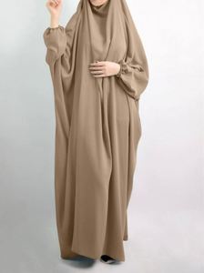 Cheap Floor-Length Woven Woolen Abaya Women Long Sleeves Muslim <b>Islamic</b> Clothing Hijab Casual - Product Image 3