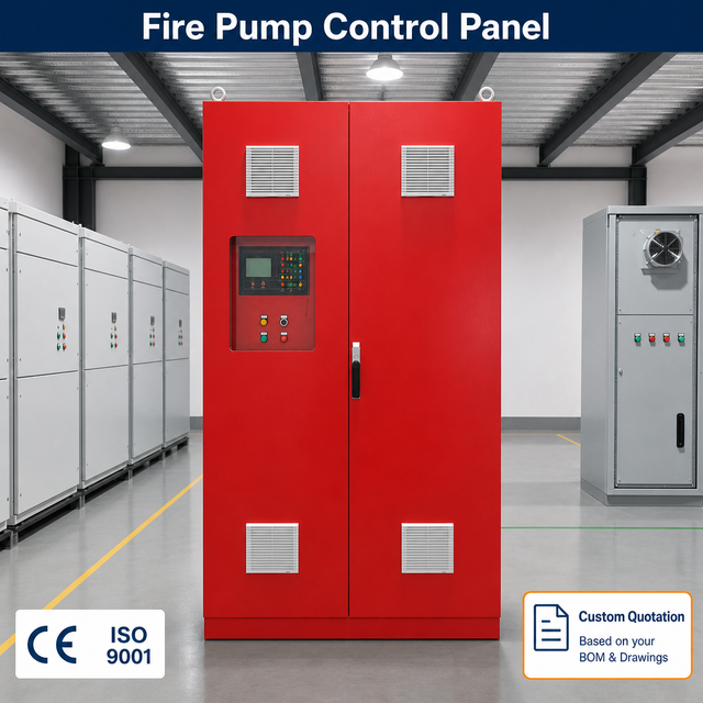 Motor Control Panel Fire Pump Control Cabinet VFD Emergency Standby Pressure Sensor Electrical Cabinet