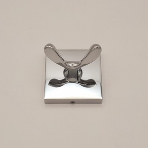Sleek & Space-Efficient Double Hook Chrome Finish for Towels & <b>Clothes</b> - Product Image 3