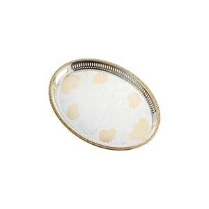 Grande vassoio in metallo placcato oro stile moderno RS 1396 vassoio per alimenti in acciaio inox in rame vassoio da tè stile arabo - Product Image 1