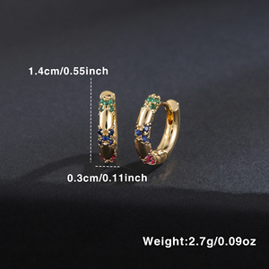 2025 boucles d'oreilles en zircone cubique pour femmes sens Pavoi boucles d'oreilles plaquées or 18 carats boucles d'oreilles créoles colorées pour femmes cadeaux de la Saint-Valentin - Product Image 6
