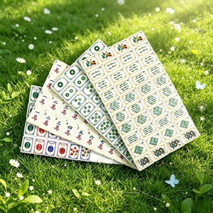 Classic <b>Mahjong</b> Tile <b>Set</b> Portable Plastic Tiles for 4 Players Outdoor Game Play - Product Image 6