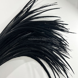 Plumes de faisan de carnaval noires longues teintes, plumes de queue de faisan Reeves pour costumes de festival de carnaval époustouflants - Product Image 3