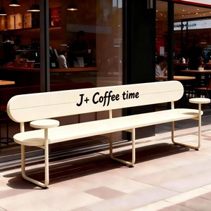 Panca Quadrata da Esterno in Bambù con Fiori Artificiali per Cortili, Negozi di <span class=keywords><strong>Tè</strong></span>, Caffetterie e Centri Commerciali - Product Image 3