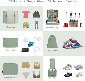 Sac de voyage pliable en polyester 8 pièces avec logo personnalisé, durable, léger, écologique, résistant à l'eau et fermeture éclair - Product Image 3