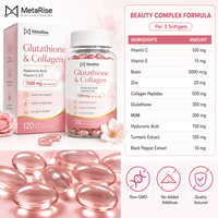 Complément Beauté Complexe Glutathion Collagène Acide Hyaluronique en Gélules Molles 1500mg pour Peau, Cheveux et Ongles – 120 Comprimés
