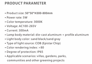 Современный минималистский светодиодный светильник для газона Теплый Белый Алюминиевый Корпус IP65 для вилл, домашние дворы, сады и газоны - Product Image 5