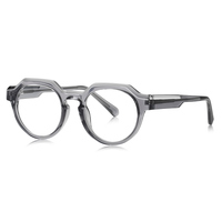 Lunettes de lecture unisexes rondes anti-lumière bleue LS005, monture PC pleine bordure, verres AC, adaptées aux visages en forme de losange, motif uni, logo personnalisé