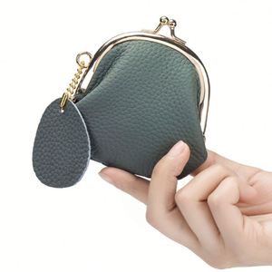 <b>Mini</b> Vintage Purses Leather Kisslock Coin Purse for Women Wallet Key <b>Bags</b> Storage <b>Bag</b> With Hasp Closure - Product Image 4