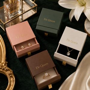 Custom Drawer Jewelry <b>Box</b> 9x9x3cm Paper Packaging <b>Box</b> for Ring <b>Earring</b> and <b>Gift</b> Packaging - Product Image 1