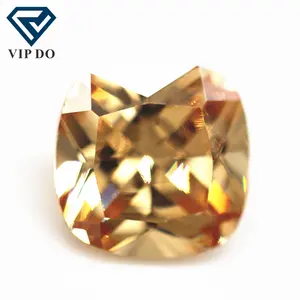 Almofada cortada de zircônia cúbica, 5a grau 3*3mm-12*12mm champagne/d-champanhe zircônia cúbica pedra preciosa corte em forma de diamante pedras cz