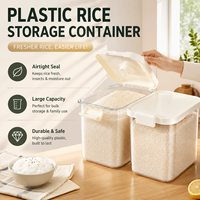 Quality-assured Plastic Rectangular Nordic Style Rice Storage Container Home Use Insect-Proof Moisture-Proof Sealed Box