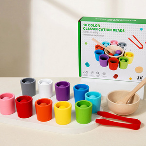 Juguete de Clasificación de <span class=keywords><strong>Bolas</strong></span> y Vasos de <span class=keywords><strong>Madera</strong></span> Montessori para Niños Pequeños, 10 <span class=keywords><strong>Colores</strong></span>, Juego de Combinación, Aprendizaje Temprano, Juguete Sensorial Educativo - Product Image 3