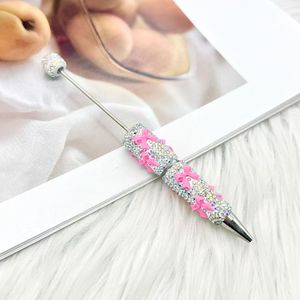 Stylos de <span class=keywords><strong>luxe</strong></span> DIY noirs et argentés avec strass et décorations nœud papillon colorées, stylo bijou perlé style industrie lourde, stylo cadeau boîte mystère - Product Image 6