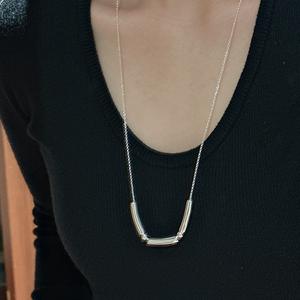 Collar de bambú hueco de plata de ley S925 con estilo Retro INS, versión coreana chapada en rodio, cadena de clavícula con diseño de nicho - Product Image 2