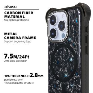 For iPhone 16pro Max Forge Carbon Fibre Phone <b>Cases</b> for iphone 14pro Max 16 Wireless Charging Cover for iphone 15pro Max 14 - Product Image 5
