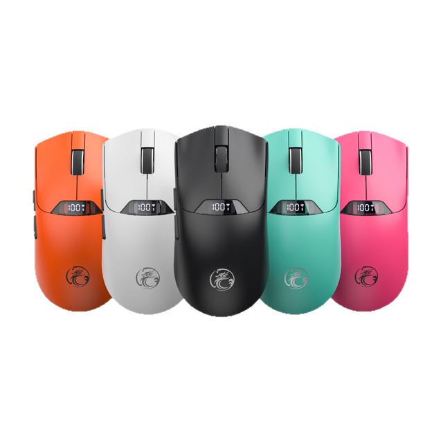 Custom Logo Wireless Gaming Mouse Tri Mode 12800 DPI 1000Hz Smart Display 2.4G BT Wired Type C Rechargeable