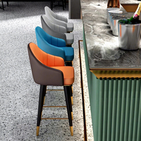 Tabouret de bar Chenman C11-001-24 moderne en cuir et acier inoxydable, réglable, de qualité commerciale, avec dossier, pour comptoir de bar, îlot de cuisine