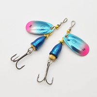 Leurre de pêche Spinner Spoon avec hameçon triple, appât dur à paillettes métalliques pour la truite, le bar et la perche, matériel de pêche en eau douce et salée