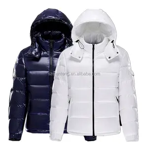 AQTQ 2022 Custom 4xl Shiny Mens Winter Hooded Puffer RDS Duck Goose Down Jacket 700 fill